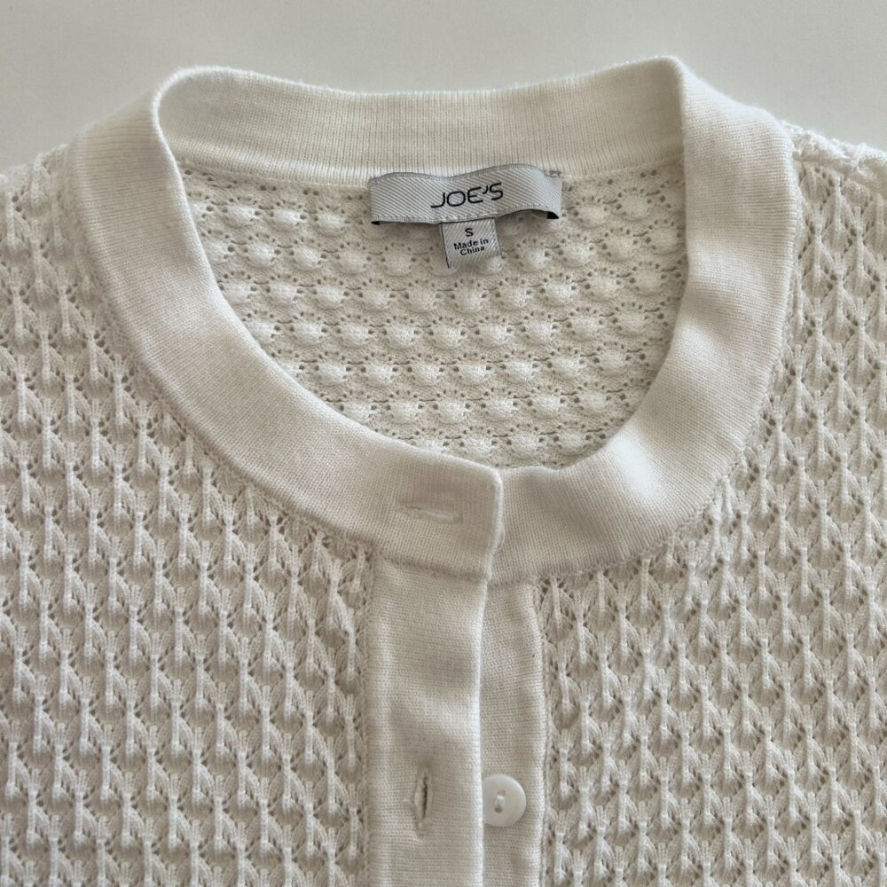 like new Joe's Pointelle Dani Cardigan shrunken fit / milk / small - Picture 2 of 11